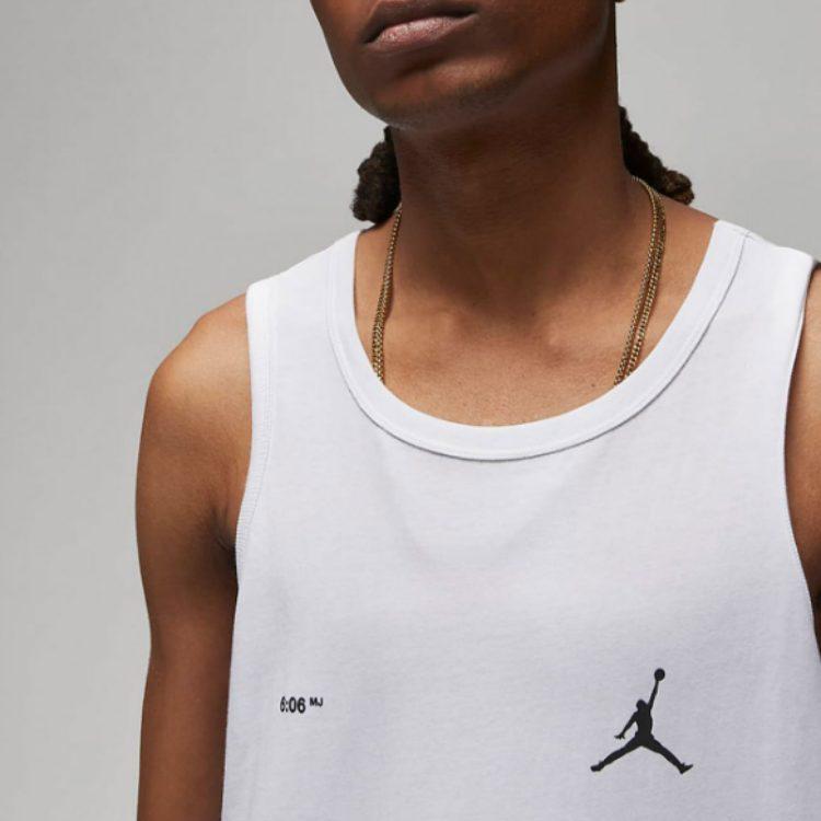 Jordan Tank Tops Men's White Crew Neck Thin Straight Fit DX9606-100