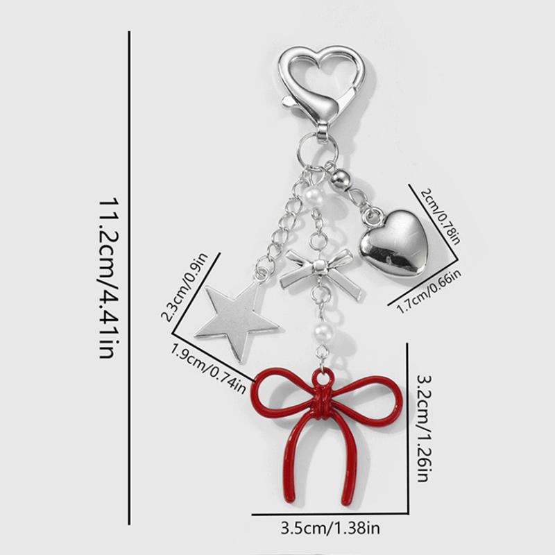 Breloc cu Fundă Roșie, Pandantiv pentru Geantă, Drăguț, Simplu, Fundă cu Nod de Dragoste, Brelocuri Exquisite, Decorațiune Agățată pentru Rucsac, Cadouri