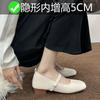 Grandma Shoes Soft Sole Spring and Autumn New Shallow Thick Heel Single Shoes Inner Height Increase 5CM Single Shoes Small Size 3233