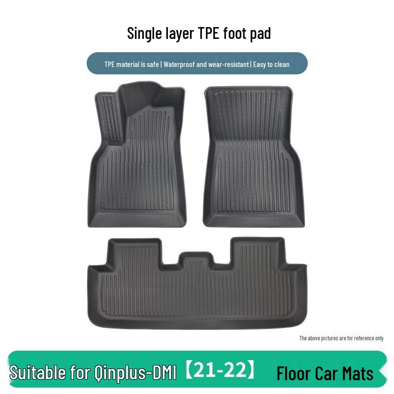 3-Piece TPE Car Floor Mats for 2021-2022 BYD Qin Plus-DMI Models