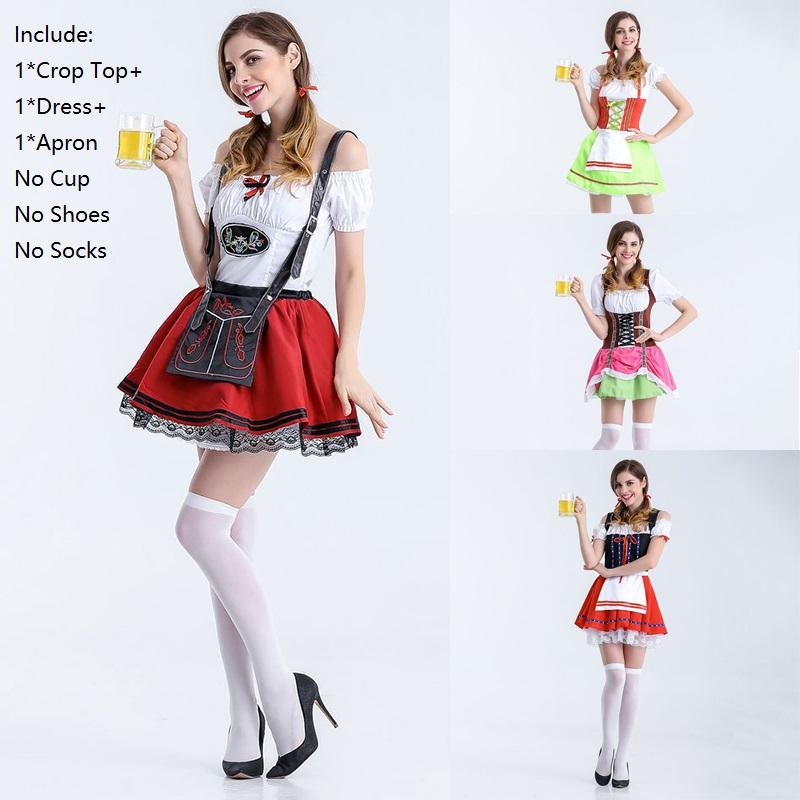 Cosplay Women Oktoberfest Costume German Beer Holiday Outfit Dress Wench