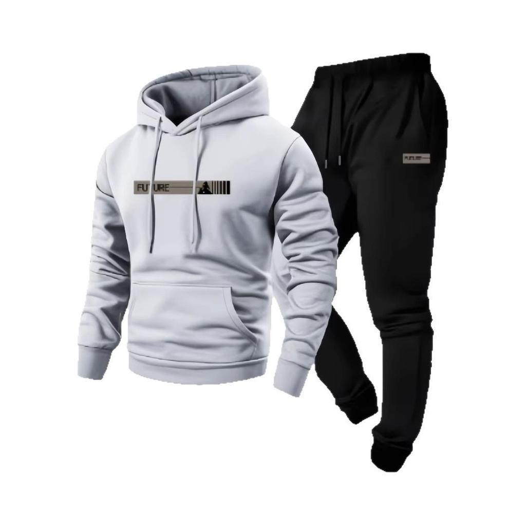 Unisex European Casual Printed Hoodie and Sports Suit