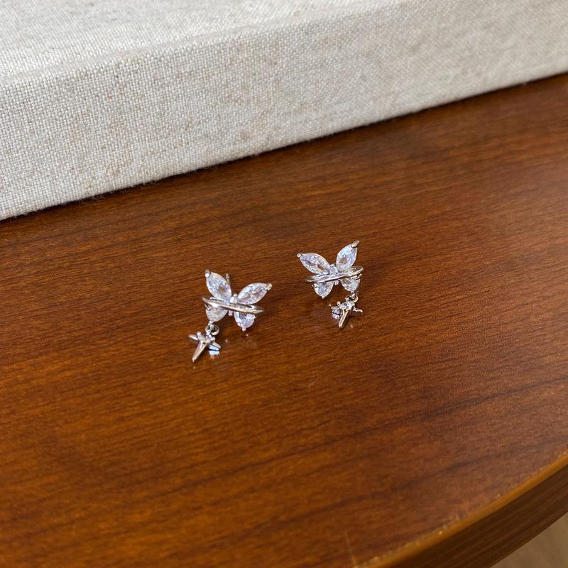 Zircon Bow Starburst No-Piercing Ear Cuff - Vintage, Versatile, Simple Earrings