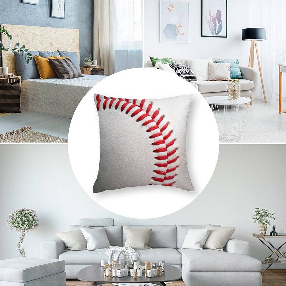 Fashion BASEBALL Pillow Case Short Plush Double-sided Print Square Throw Pillow Covers Sofa Home Cushion Decor