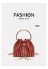 Elegant Silver AB Rhinestone Tassel Handbag - Women's Shoulder Bag for Live Streaming