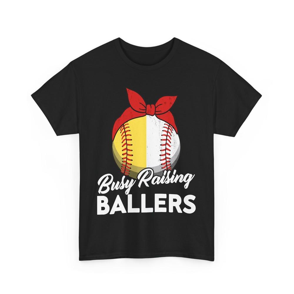 

Busy Raising Ballers Shirt, Softball Baseball Bandana Sports Lovers Shirt 3XL