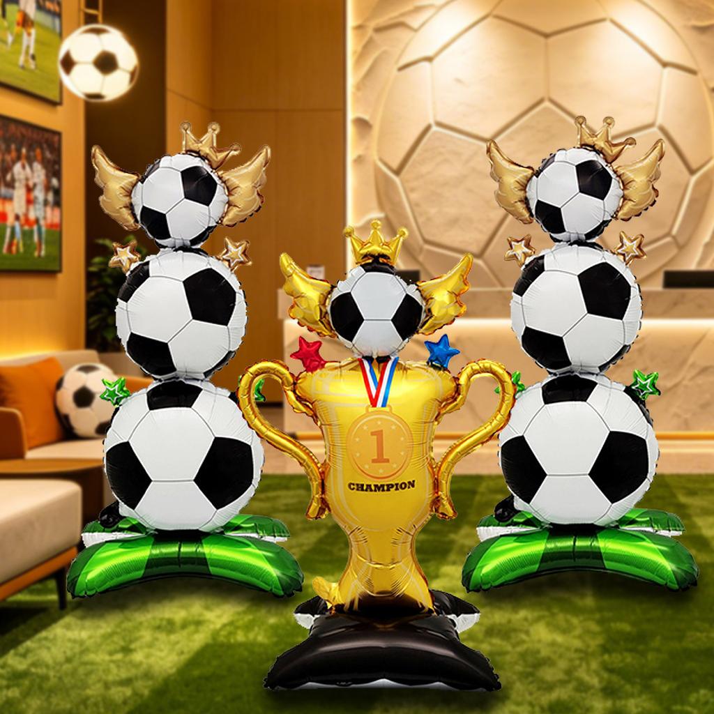 2026 USA Mexico Canada World Cup Soccer Ball Foil Balloon with Stand Decoration Game Cheer Prop