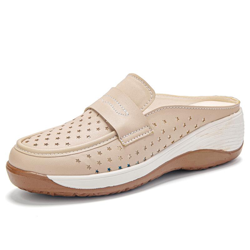 

Женские полутапочки на плоской подошве с мягкой подошвой, закрытые, с полыми элементами, на высоком каблуке, на толстой подошве, повседневная, одинарная обувь 35 коричневый