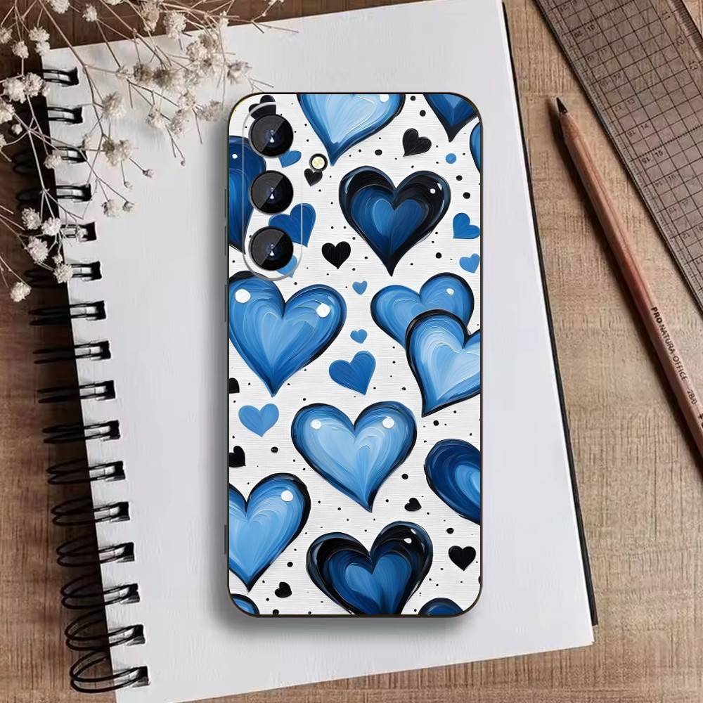 Y2K POP-Heart Phone Case For Samsung Galaxy A73,A21s,A22,A31,A52,A53,A71,A41Soft Black Shell