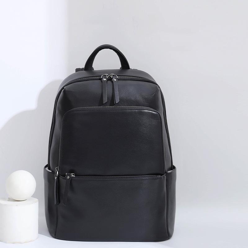 Men's High-End Genuine Leather Large Capacity Laptop Backpack for Business and Travel