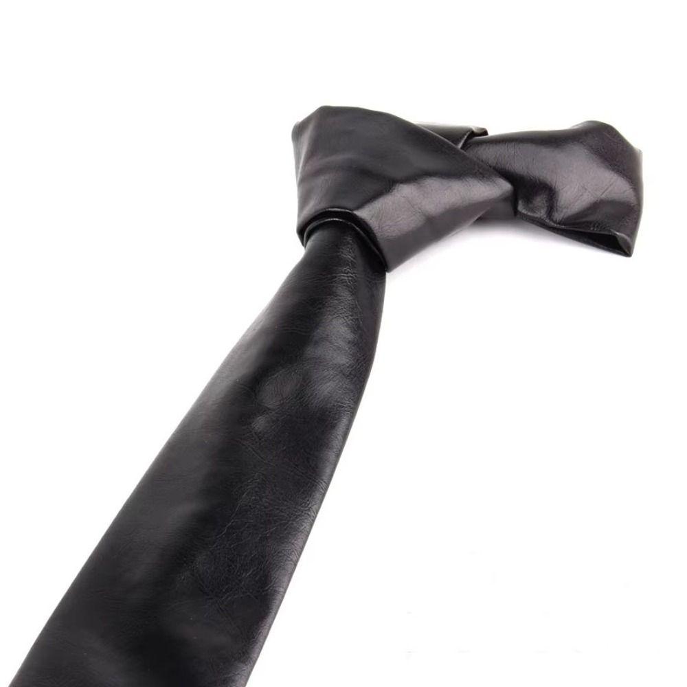 5.5cm Wide JK Necktie Casual Narrow tie Classic PU Leather Ties  Unisex