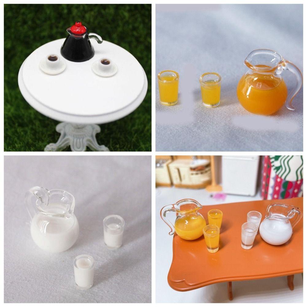

Resin Orange Juice Doll Accessories Drinks Jug Cup Funny Coffee a