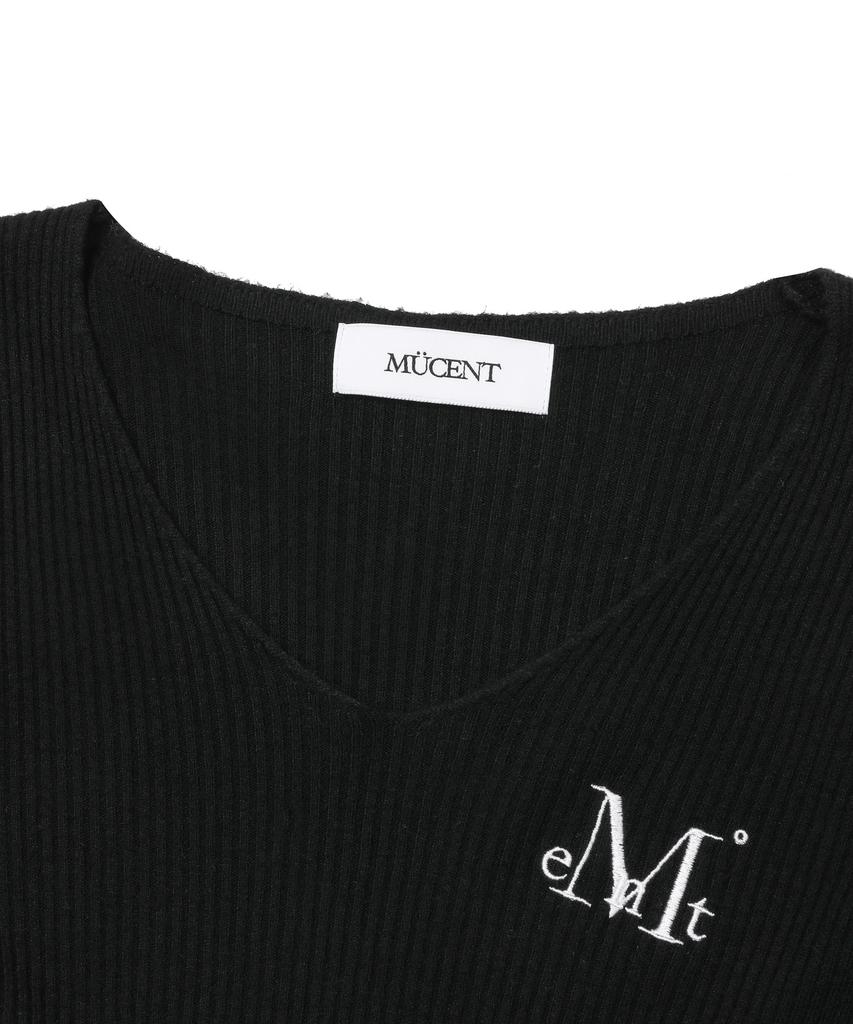 Mucent Madol V-Neck Crop Ribbed Knit (3 Colors)