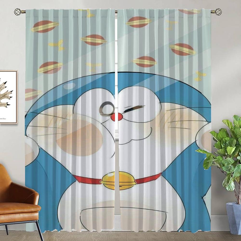 

Kitchen Curtains for Living Room Curtain Doraemones Shades Home Interior Curtains 2 Pieces Halloween Decoration Partition Camera W50xH70cmx2pcs-CL
