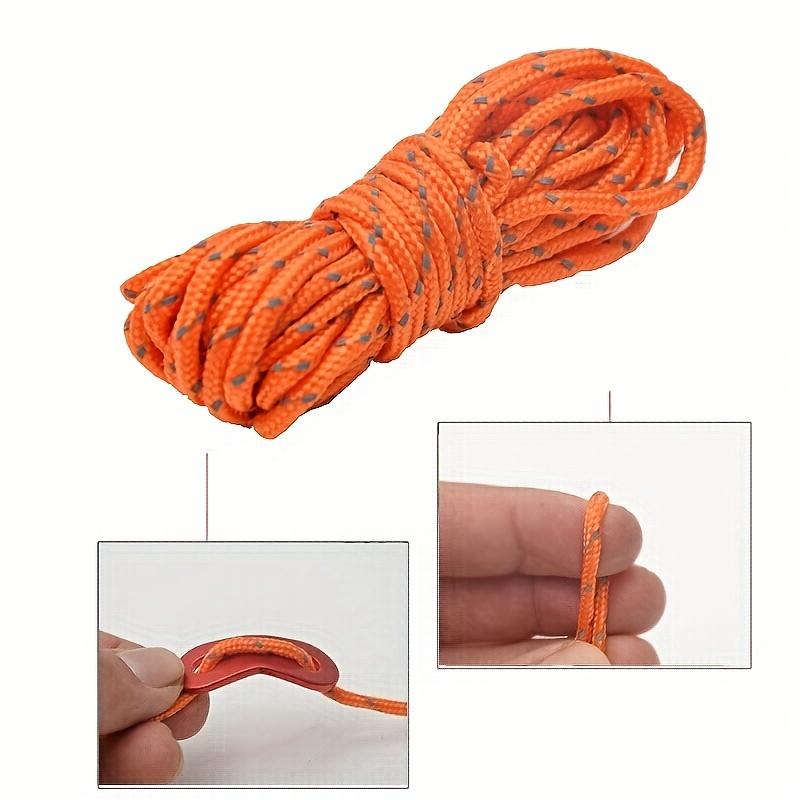 4 4-meter Wind Ropes and 4 Double Hole Wind Rope Buckle Components Outdoor Camping Tent Wind Rope Ceiling and Ground Nails Night Reflective Rope Set