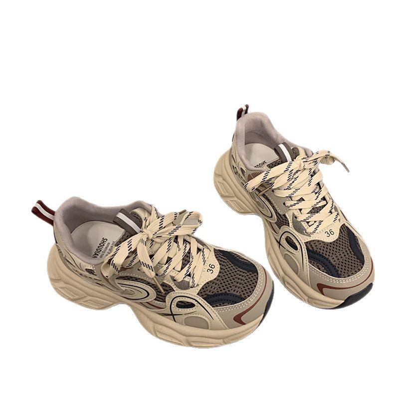 2025 Spring Breathable Dad Shoes Women's Platform New Light and Comfortable Fashion Versatile Explosion Casual Sports Shoes Women