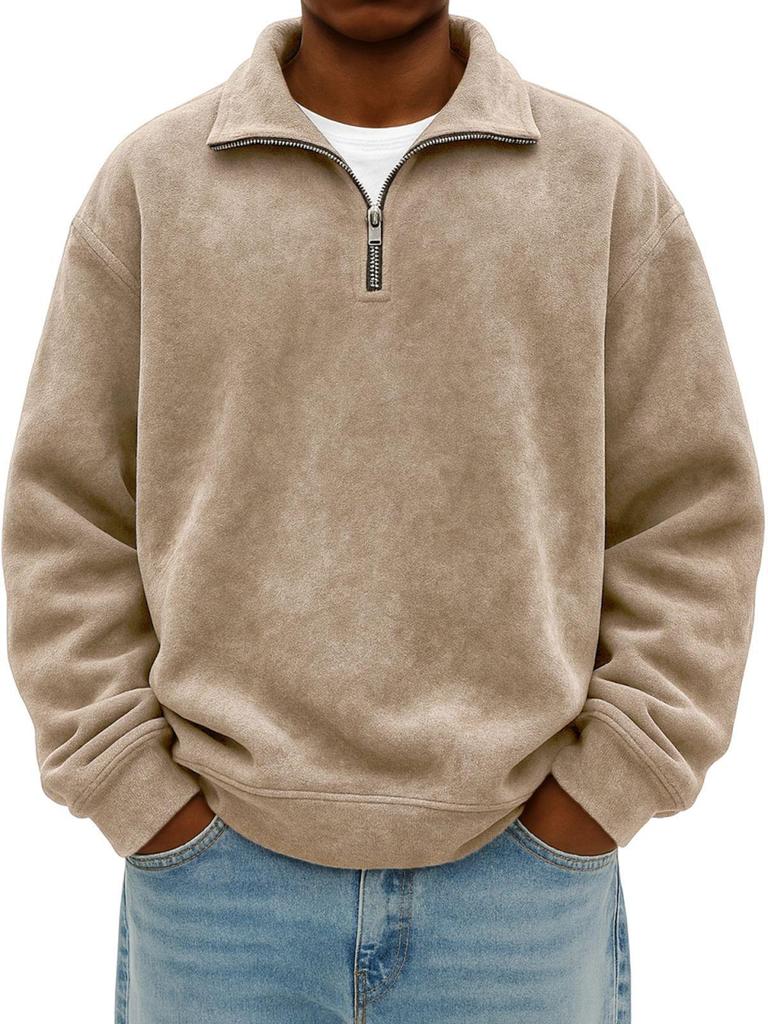 Men's Versatile Sportswear: Fashion Casual Half-Zip Stand Collar Long-Sleeve Hoodie (2025 Edition)