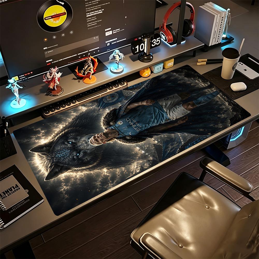 Electric City Footballer Gaming Mouse Pad Office Mouse Mats Computer Desk Keyboard Mat Non-Slip Rubber Base Gaming Accessories Ideal Gift for Gamers