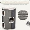 Cat Barrel Scratching Post Cat Tree for Indoor Cats Kitten Climbing Frame Pet Play Tower Soft Plush & Lamb Fleece Grey