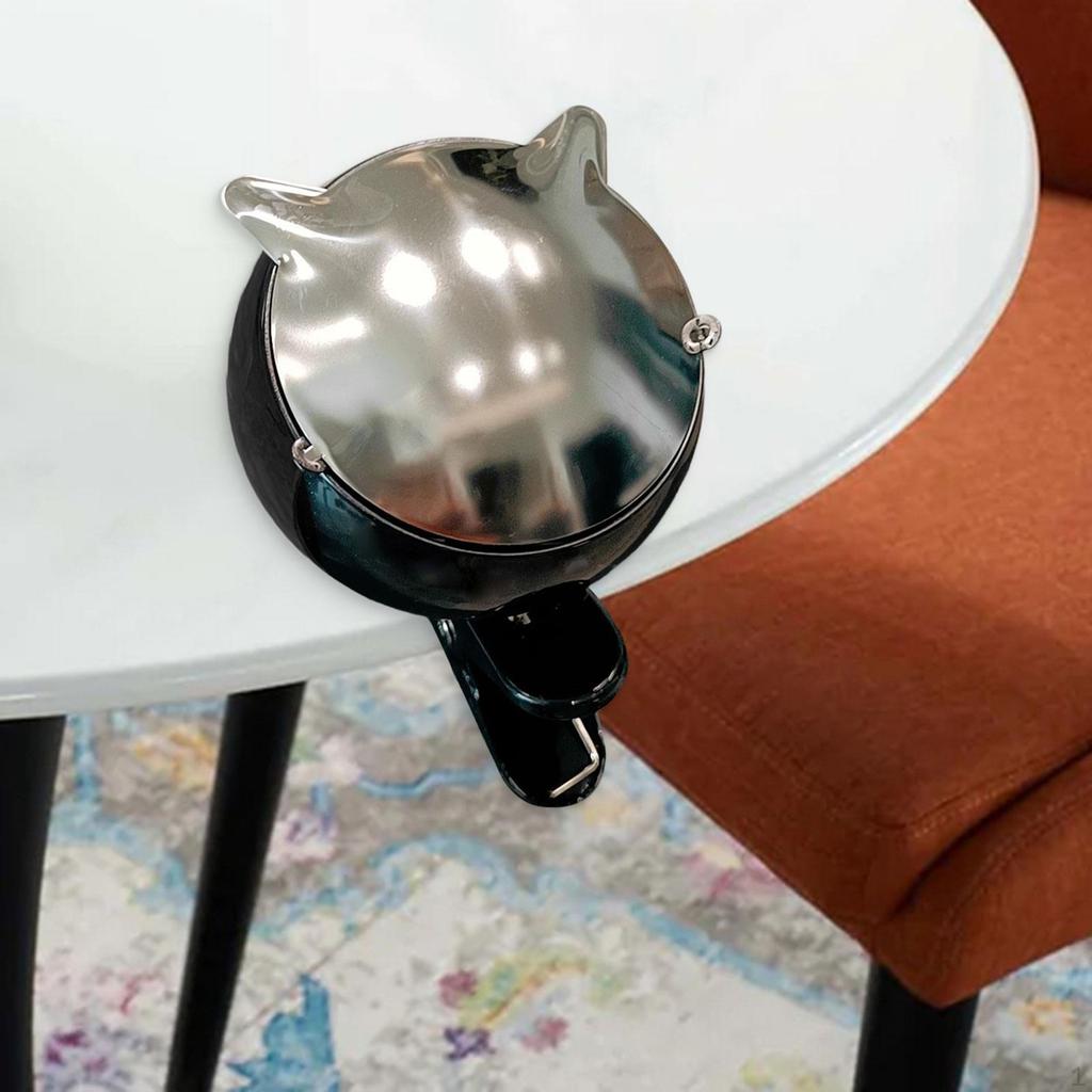 Clip On Table Edge Ashtray Easy To Clean Decor Container for Home Cafe Hotel Black