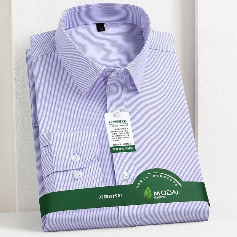 New Quality Anti-Wrinkle Men Shirt Long Sleeves Dress Shirts For Men Slim Fit Camisa Social Business Office White Shirt 4XL 5XL