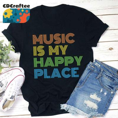 Music Is My Happy Place Teacher T Shirt Life For