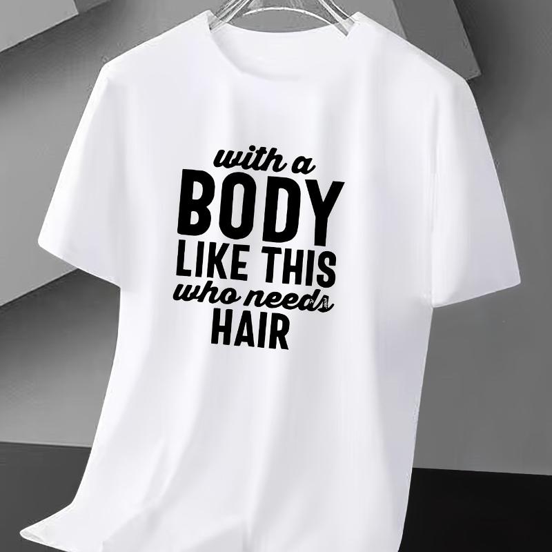 Text Print T-Shirt,Soft Breathable & Fade-Resistant, Classic Fit for Daily Casual Wear