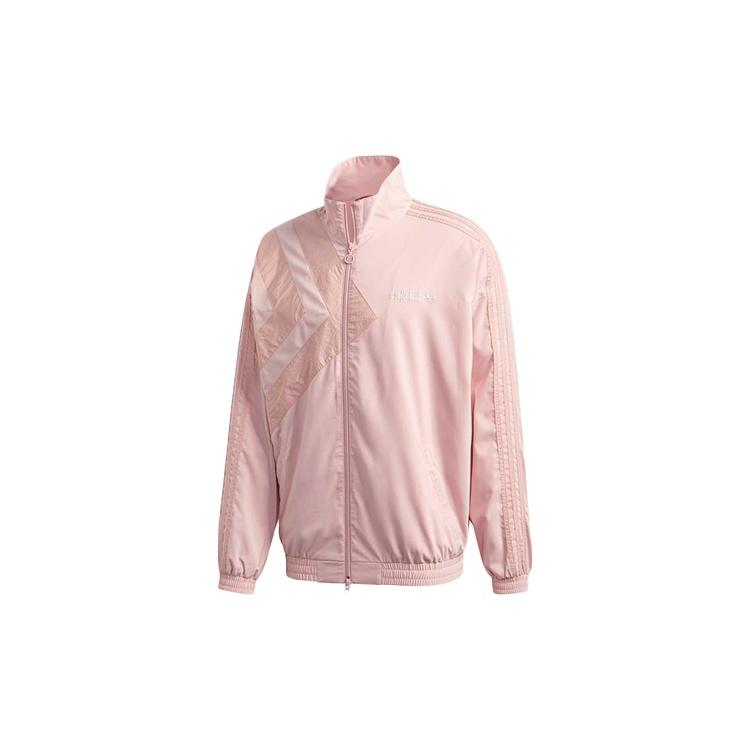 adidas originals logo Printing Stand Collar Sports Jacket Pink Men s GL6158 XL