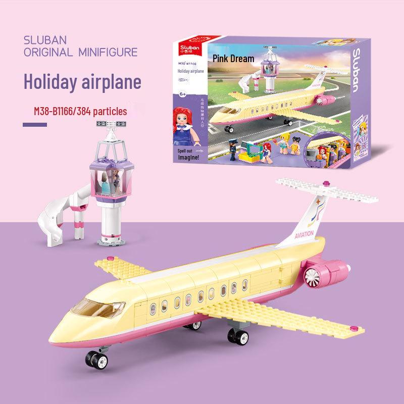 Little Luban B0366 Children's Educational Airplane Building Blocks Toy