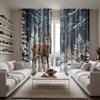 2 kusy HD lesní sněhové scenérie losů dekorativní záclony zelené digitální tištěné záclony bytové dekorace styl dekorace do obývacího pokoje