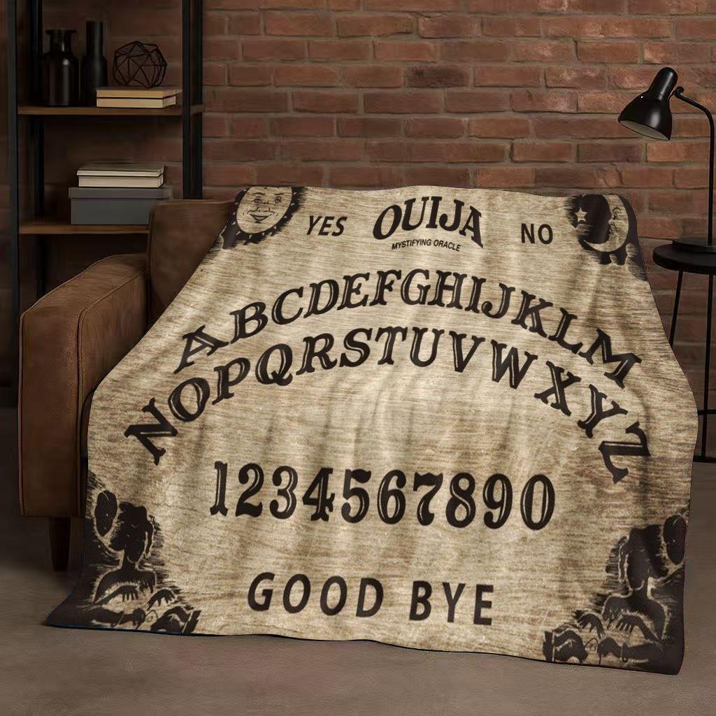 3D Retro Witch Spirit Ouija Board Flannel Blanket,Ultra Soft Warm Plush Throw for Home Bedroom Bed Sofa Cover Kids Gift Picnic