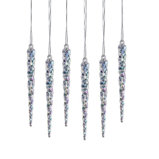 Christmas Tree Ornament Snowflake Deer Bird Icicle Design Sparkling Hanging Decoration Festive Holiday Season Home Decor