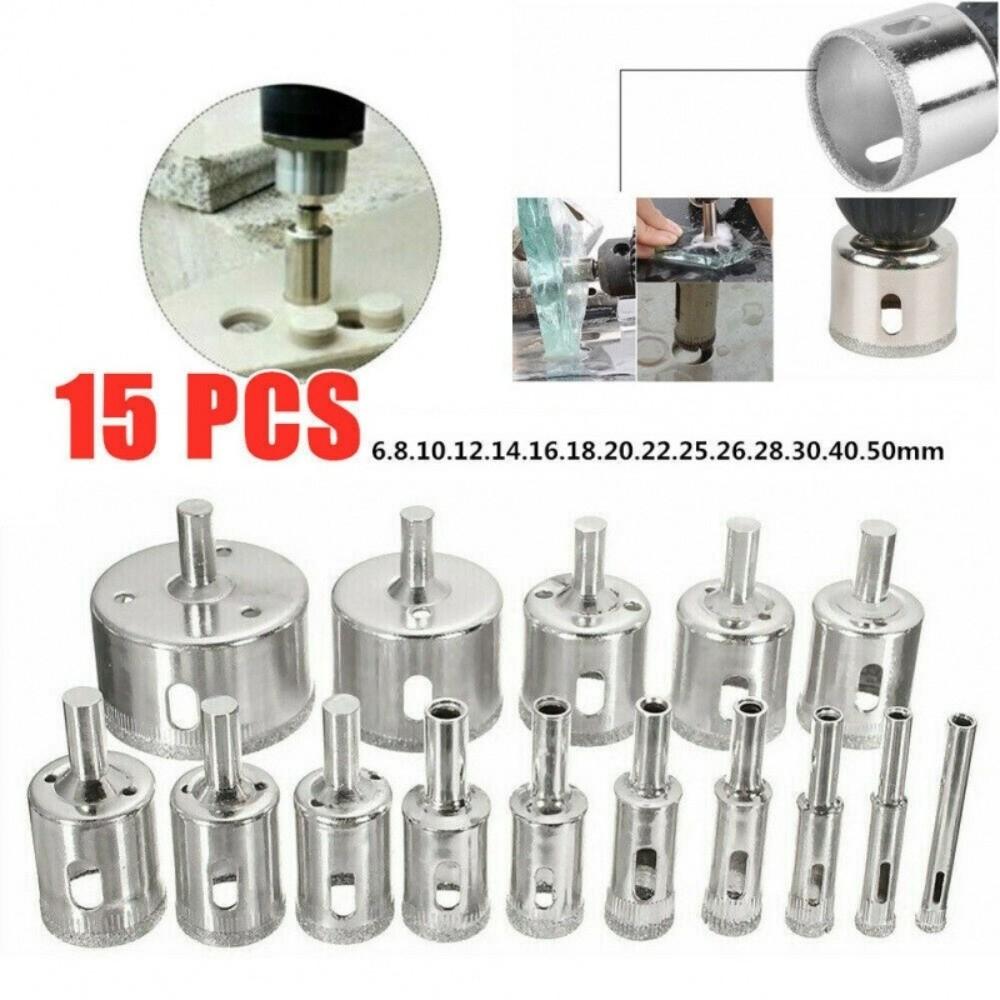 Diamond Grit Diamond Drill Bits Glass Hole Cutters Tile Drill Bit Set  Marble Cutting