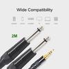 Male 3.5mm1/8  To 6.35mm 1/4 Male TRS Stereo Audio AUX Cable PC For iPod 3/5