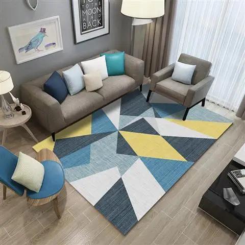 Nordic Luxury Style Living Room Carpets Area Rugs Bedroom Bedside Rug Home Decoration Parlor Carpet Modern Non-slip Floor Mat