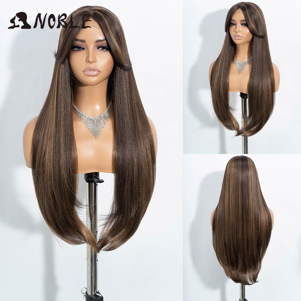 Noble Lace Front Wig Cosplay Straight Lace Wig 30 Inch White Wig Lace Part Wig For Women Synthetic Lace Front Heat Resistant Wig