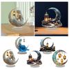 Moon Figure 2D Flat Acrylic Decoration Home Tabletop Decoration Festive Atmosphere Decoration My Second Christmas Ornament