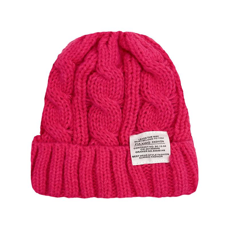 

New solid color twist wool hat women s winter warm and cold hat men s versatile jacquard letter knitted hat average size (56cm~ 58cm)