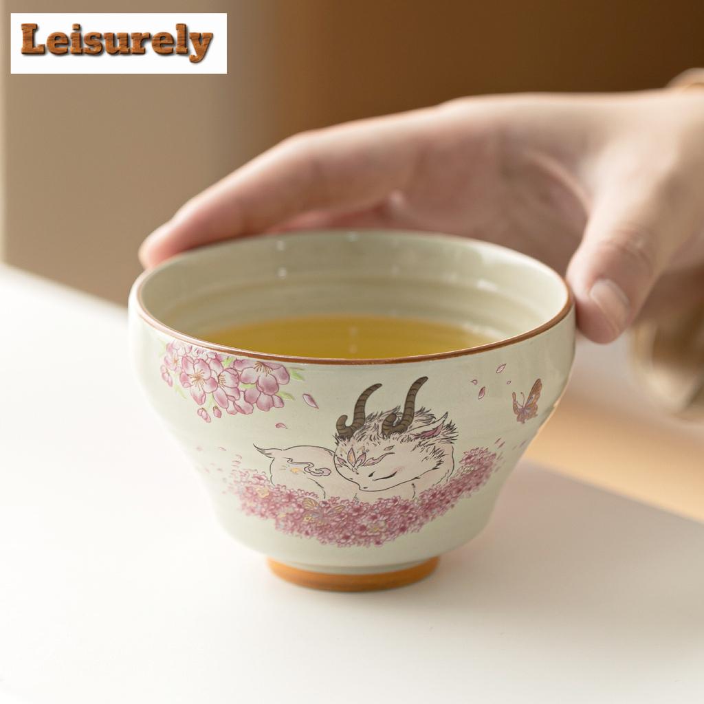 170ml Pflanzenasche Hirschblume Teetasse Boutique Teeschale Teetassenset Teeverkostung Riechbecher Jianzhan Meistertassen Cafés Handwerk Geschenk