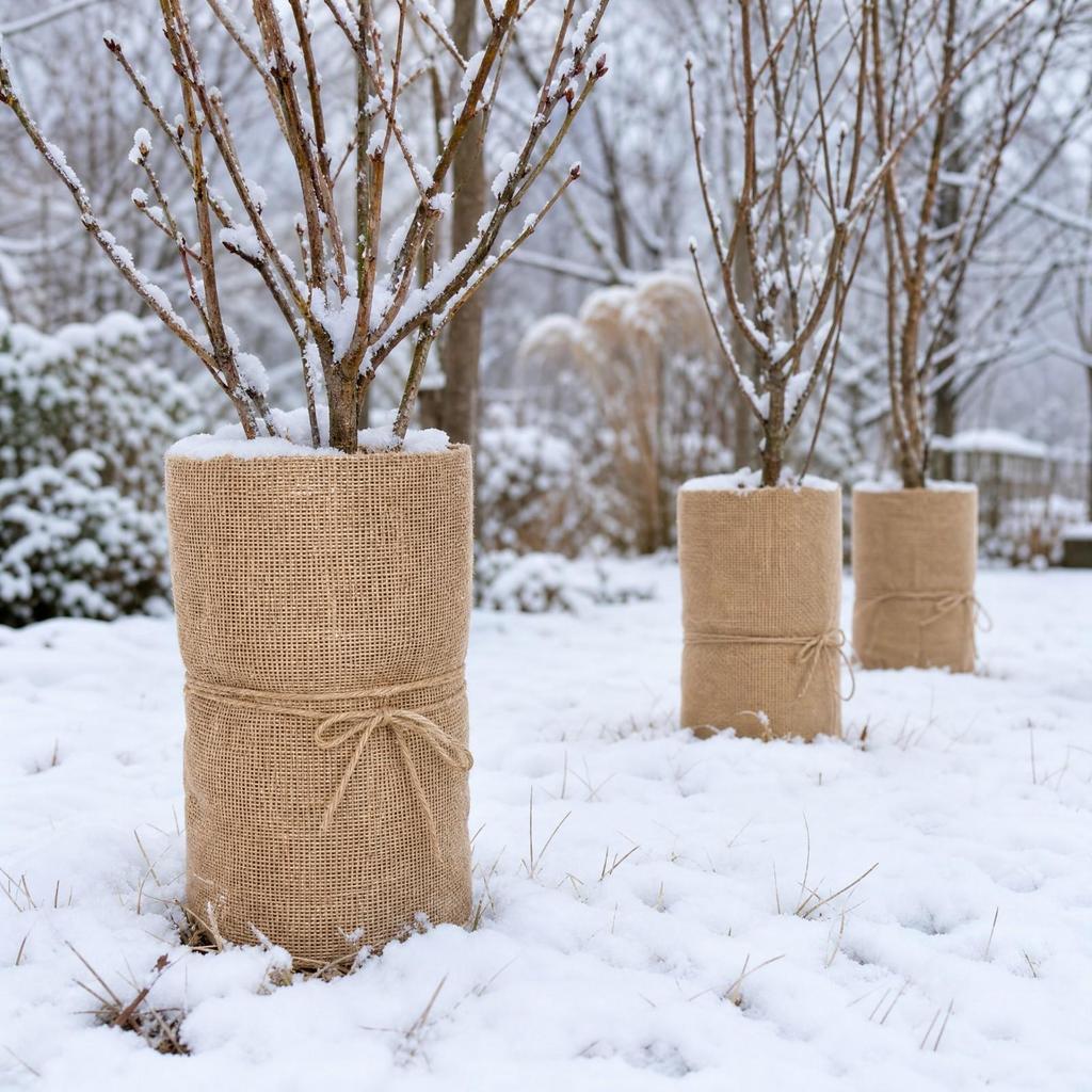 Natural Jute Burlap Plant Cover with Locking Edge Breathable