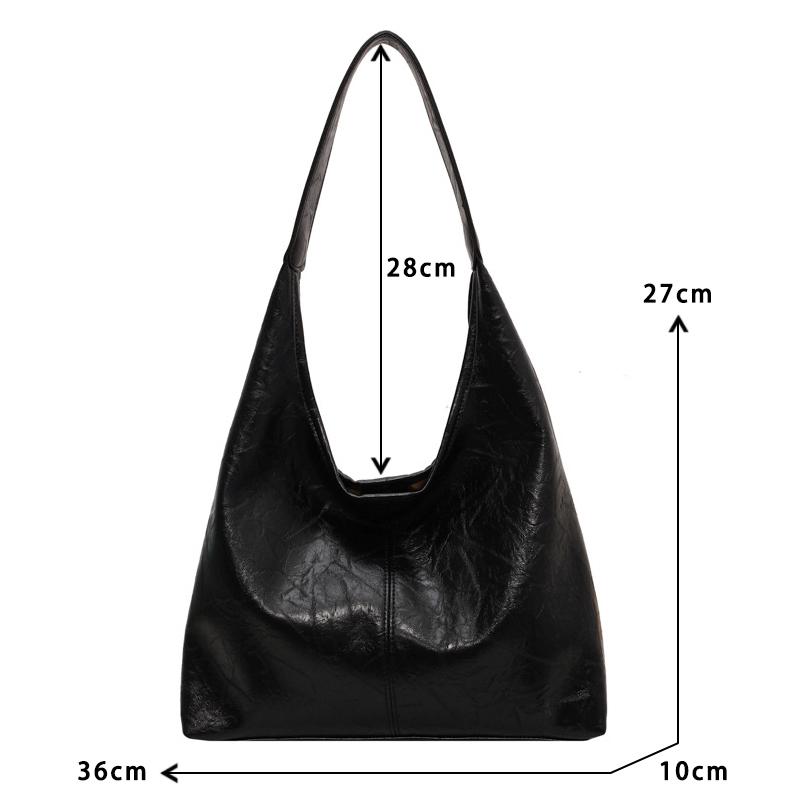 Soft PU Leather Shoulder Bag for Women Wedding Totes All-match Commuter Underarm Bag Fashion Large Capacity Handbag