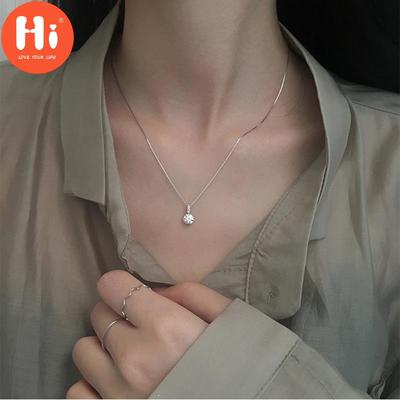 Hi Women'S Fashion Jewelry Geometric Drop Zircon Necklace for Women Simple Clavicle Chain Necklace Gifts S-N754