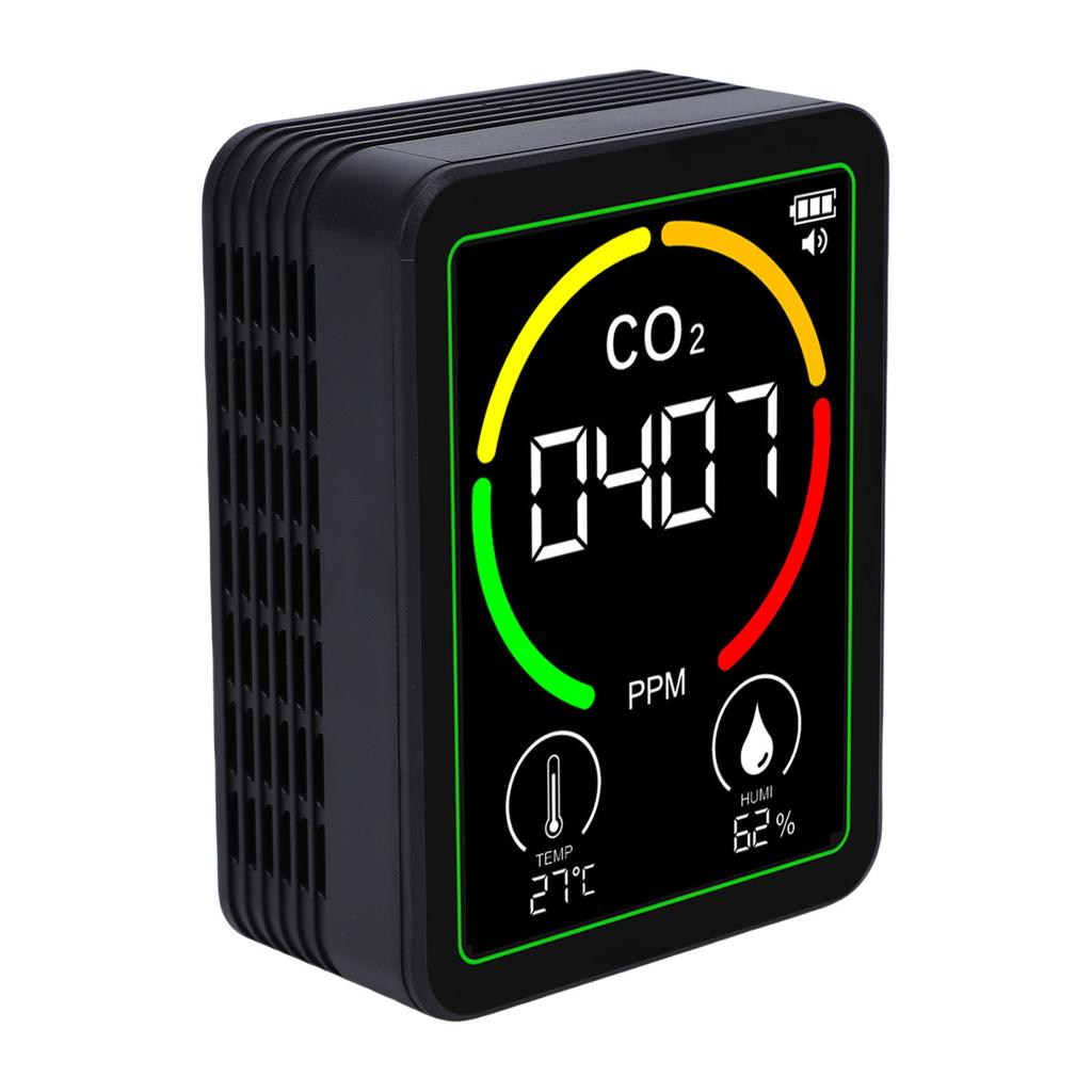 Air Quality Meter 3 in 1 CO2 Temperature Humidity Detector LCD Backlit Screen Indoor Air Quality Tester for Home Office