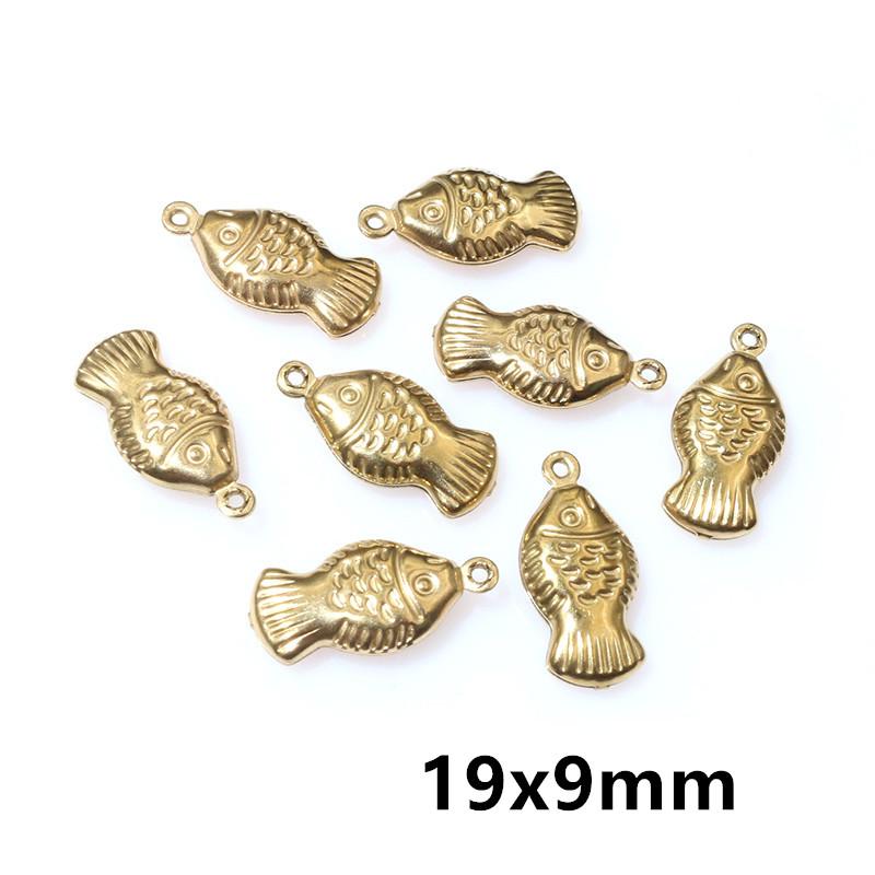 20pcs Stainless Steel Animal Charms Fish Turtle Bee Bear Pendants Crafts for Necklace Bracelet Earrings DIY Jewelry Accessories