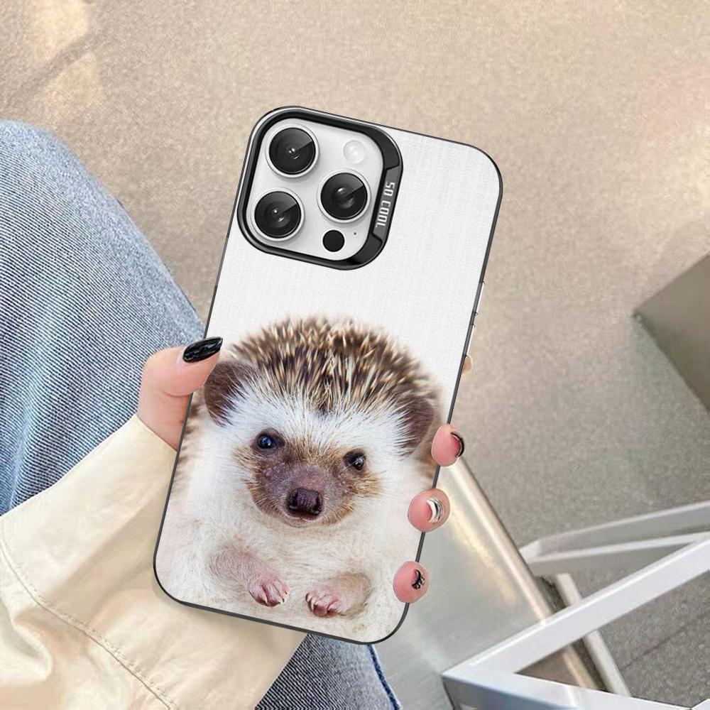Cute Animal Hedgehog Phone Case For IPhone 16 15 14 13 12 11 Pro Max X XR XSMAX 8 7 Plus Matte Shockproof Back Cover