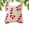 45x45cm Winter Christmas Pillow Covers Cute Throw Pillow Covers Winter Candy Cane Cushion Covers Red White Decorative Pillow