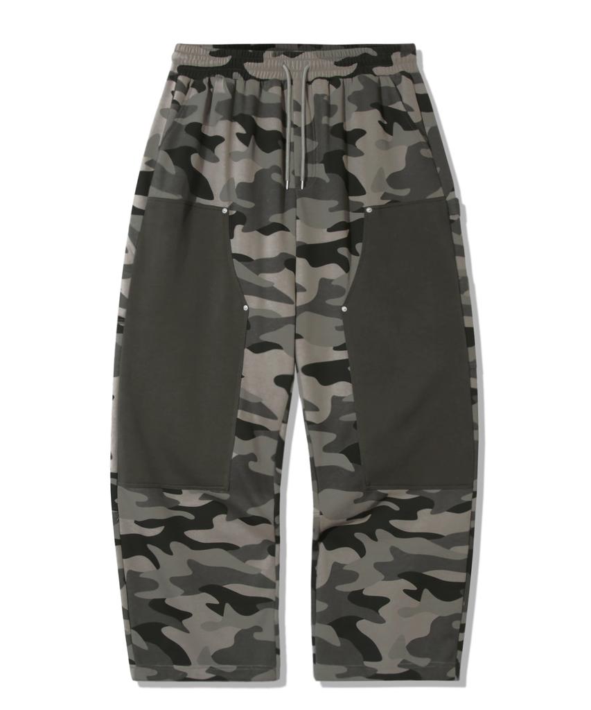 TRILLION Camo Carpenter Wide Sweatpants_Gray