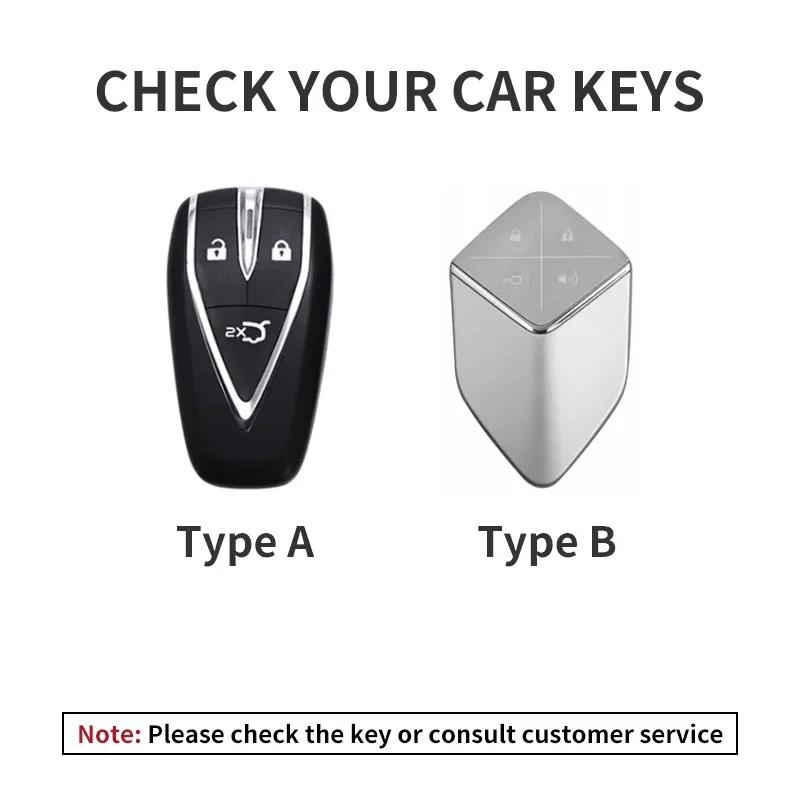 Leather Car Remote Key Case Cover for Changan Deepal S7 SL03 G318 2025 2025 Car Key Fob Shell 4 Buttons Holder Keychain
