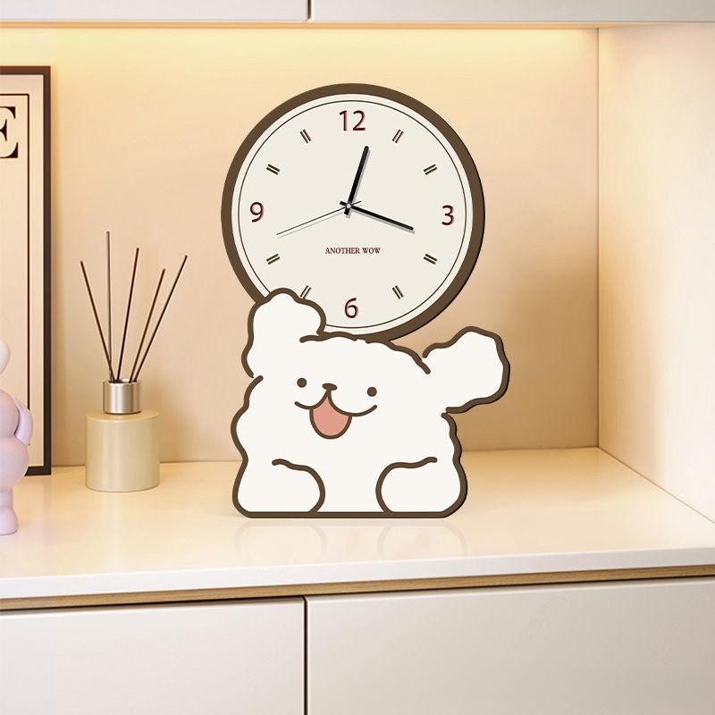 

Линия Щенок Мультяшный Креативный Настольный Часовой Орнамент Бесшумные Часы Веранда Шкаф Часы Стол Маятниковые Настольные Часы Стол 16*25cm