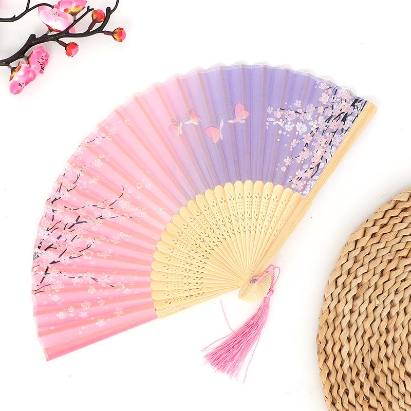 Hanfu skládací vějíř pro ženy inspirovaný japonským a čínským stylem – Scénický tanec bambusový styl